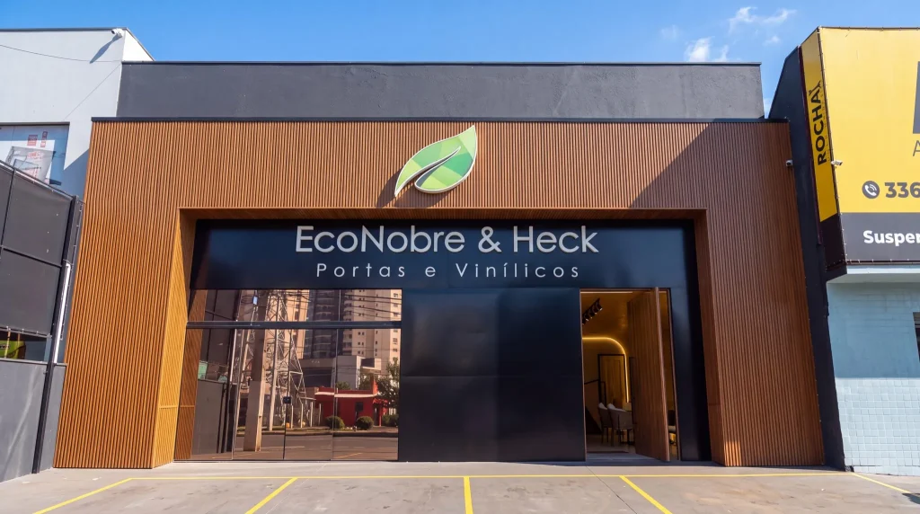 Fachada do showroom da EcoNobre & Heck na Av. Orosimbo Maia, em Campinas